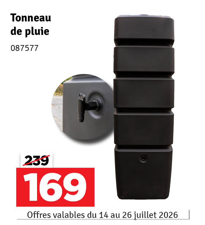 Tonneau à eau de pluie Pure noir 350 L